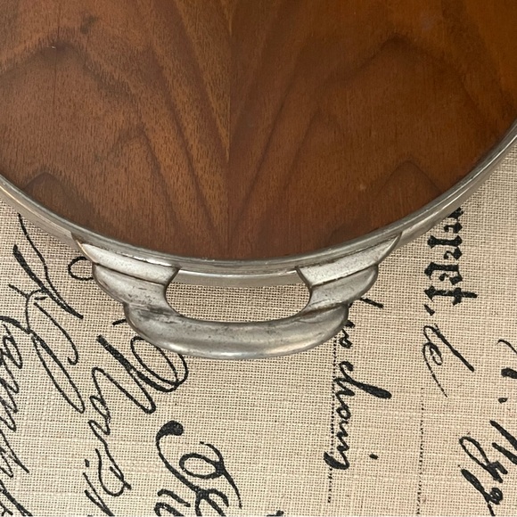 Vintage Royal Holland Teak
Wood Oval Tray Pewter Frame Rim 16.75" MCM
1950's - Picture 3 of 14